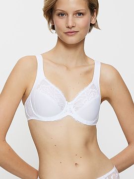 Soft Triumph  Sutienul moale Modern Lace+Cotton W02 10213069-0003 este o combinație de confort zilnic, modelare naturală și eleganță atemporală. Cre