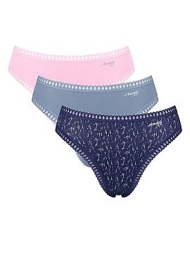 Completă Sloggi  Figi în set de 3 Go Crush High Leg 10219672-V004 sunt realizate dintr-un bumbac organic extrem de moale certificat GOTS, ceea ce garanteaz�