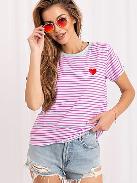 Tricou Italy Moda  Tricou elegant pentru femei cu dungi atemporale, ideal pentru ținutele casual de zi cu zi. Designul clasic se potrivește perfect atât cu 