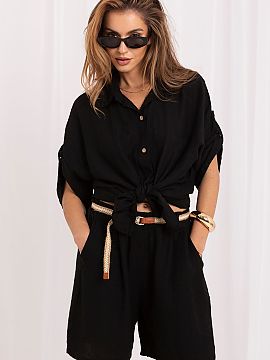 Cămaşă de damă Italy Moda  Cămașa casual feminină în stil boho, ideală pentru ținutele de zi cu zi cu o notă de relaxare și eleganță. Realizată dintr-o ames