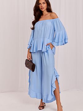 Completă Rue Paris  Setul de damă format din bluză și pantaloni este o propunere elegantă și confortabilă pentru femeile care apreciază stilul și confor