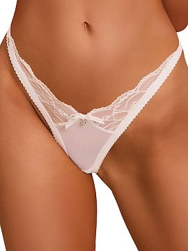 Tanga Obsessive  Stringurile Weddya sunt o combinație între forma minimalistă și senzualitatea subtilă. Materialul semi-transparent subliniază delicat 