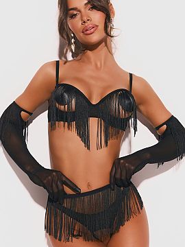 Lenjerie sexy completă Obsessive  Compleul Rossay este o propunere senzuală, formată din patru părți, care atrage privirile și subliniază cu efect silueta feminină. Ma