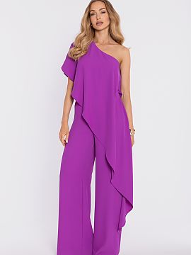 Salopetă Moe  Elegantul costum cu partea de sus asimetrică este o propunere pentru femeile care apreciază stilul modern și eleganța sofisticată. Real