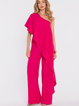 Salopetă Moe  Un costum elegant cu partea de sus asimetrică este o propunere pentru femeile care apreciază stilul modern și eleganța rafinată. Realiz