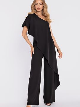 Salopetă Moe  Costum elegant cu partea de sus asimetrică este o propunere pentru femeile care apreciază stilul modern și eleganța rafinată. Realizat 