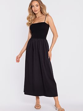 Rochie de zi Moe  Rochia maxi elegantă este o combinație de confort și design modern. Modelul se distinge prin construcția contrastantă, partea de sus aj
