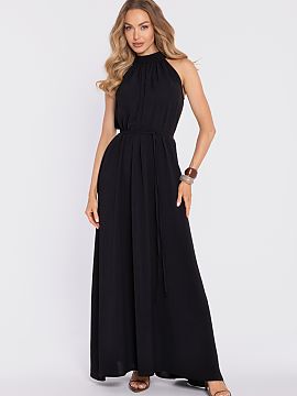Rochie de zi Moe  Rochie elegantă maxi realizată dintr-un material ușor cu o structură vizibilă (crep) și finisaj mat, este o propunere care combină el