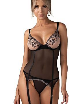 Lenjerie sexy completă Obsessive  Setul Vila Blanes este o combinație excepțională de eleganță, feminitate și caracter senzual. Corsajul fin proiectat subliniază frumo