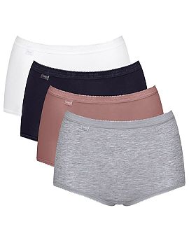Completă Sloggi  Chiloti damă Basic+ Maxi 10103326-V016 într-un practic set de 4 sunt un model atemporal care combină confortul, durabilitatea și potrivi