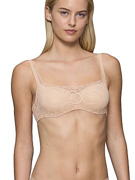 Sutien bardot Triumph  Sutien balconette cu sârmă Body Make-Up Illusion Lace 10219845-00NZ într-o nuanță modernă de pistatcie este o combinație de eleganț�