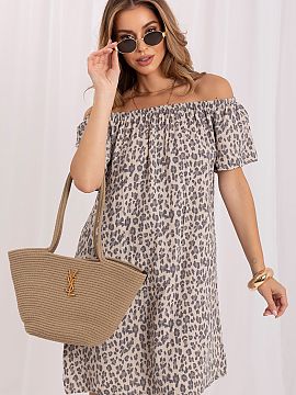 Rochie de zi Sublevel  Rochie de vară oversize cu animal print este o propunere pentru femeile care iubesc modelele moderne și croielile confortabile. Croiala le