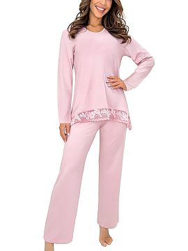 Pijama Donna  Pijama de damă din viscoză cu dantelă Ramona Long este un set elegant și confortabil creat pentru un somn liniștit și relaxare acasă.