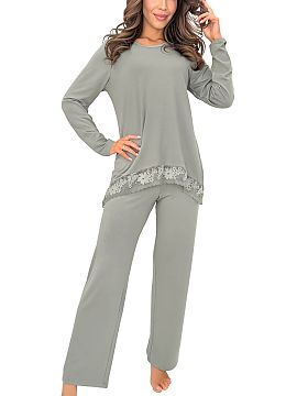 Pijama Donna  Pijama de damă din viscoză cu dantelă Ramona Long este o combinație elegantă și confortabilă creată cu gândul la un somn liniștit 