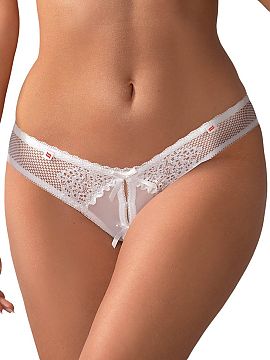 Tanga Obsessive  Tanga din dantelă Alabastra combină un material delicat și elastic cu decorațiuni spectaculoase. Dantela ușoară subliniază subtil sil