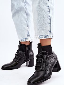 Botine cu toc Step in style  Botinele pentru femei de la Vinceza sunt un model elegant, care se va potrivi perfect în sezonul de toamnă-iarnă. Tocul stabil de tip blo