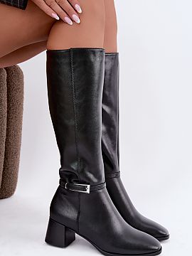 Cizme cu toc Step in style  Cizme elegante de damă realizate din piele naturală, arată clasic și atemporal, iar interiorul căptușit asigură un confort sporit în