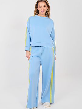 Completă Rue Paris  Setul de trening pentru femei format dintr-o bluză și pantaloni este o propunere confortabilă pentru fiecare zi. Materialul neted cu adao