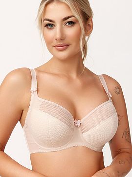 Semi-soft Azal  Sutienul semi-soft Pola este o combinație de eleganță subtilă, farmec feminin și confort zilnic. Cupele semi-rigide ridică ușor și m
