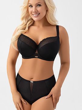 Semi-soft Gorsenia Lingerie  Sutien negru semi-moale Dotti G021 este o propunere elegantă pentru femeile cu sânii mici, medii și mari. Cupele semi-rigide ajută la ri
