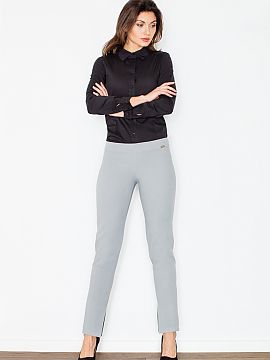 Pantaloni de damă Figl  Pantaloni de damă cu croială dreaptă. Pantaloni cu fermoar lateral. În partea de jos a picioarelor cu fante. <Compoziție: 30% viscoză,