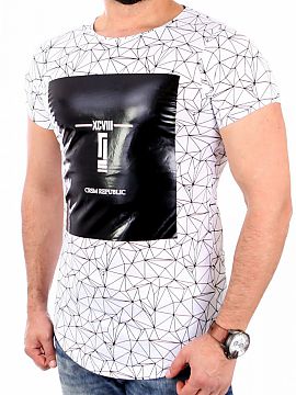 Tricou YourNewStyle  Tricou bărbătesc cu mânecă scurtă, de culoare albă. Tricou din țesătură cu model de pânză de păianjen.   Compoziție: 100% bumba
