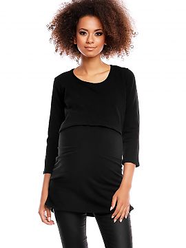 Tunicã pentru gravide PeeKaBoo  Tunică simplă pentru gravide cu mâneci 3/4 și decolteu tip barcă, cusută cu gândul la viitoarele mămici. Perfect în timpul sarcinii