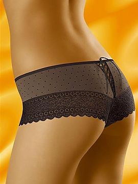 Pantaloni scurţi Wolbar  Drăguți pantaloni scurți presărați cu mazăre mică. Cu linia coapsei înfășurată în dantelă frumoasă. Dantelă sexy la spate. To