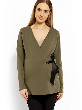 Bluza de maternitate PeeKaBoo  Bluză cu decolteu plic. Bluză cu cravată reglabilă. Poate fi purtat și după sarcină. Bumbac de înaltă calitate. Material moale.