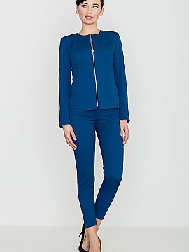 Pantaloni lungi Lenitif  Pantaloni pentru femei cu caracter versatil. Fabricat din țesătură acoperită cu un model în relief. Picioare lungi, ușor conice. Picio