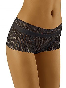 Pantaloni scurţi Wolbar    Corturi scurte feminine.
 - tăiat complet
 - realizat din dantelă ajurată
 - inserție subțire tricotată
 - modelul evidențiază
