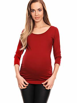 Bluza de maternitate PeeKaBoo  Bluză de sarcină cu pliuri. Poate fi purtat și după sarcină. Bluză cu mâneci 3/4.