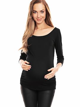 Bluza de maternitate PeeKaBoo  Bluză de sarcină cu pliuri. Poate fi purtat și după sarcină. Bluză cu mâneci 3/4.