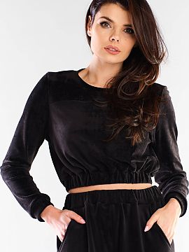 Bluză awama  Hanorac scurt din catifea, perfect pentru pantaloni cu talie înaltă. Folosește-l cu pantaloni din oferta noastră pentru a crea un trenin