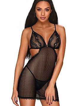 Lenjerie sexy completă Obsessive  Ridicați atmosfera în dormitor! Dacă credeți că totul a fost deja făcut, încercați acest model de la Obsessive. Chemise-ul Millagro 