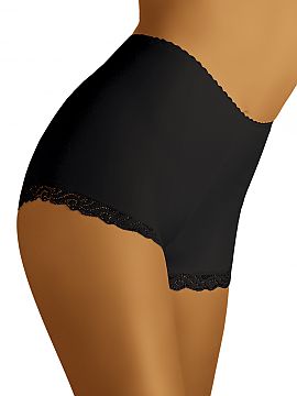 Pantaloni scurţi Wolbar  Pantaloni scurți cu talie înaltă, care modelează ușor corpul, confecționați din tricot neted și elastic. Decorat subtil cu dantelă 