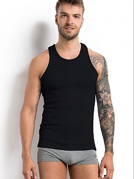 Maiou Henderson  Simply Basic - Tricou negru cu baretă largă pentru bărbați, nr. 1480 de Henderson. Un adevărat clasic pe care nimeni nu ar trebui să-l