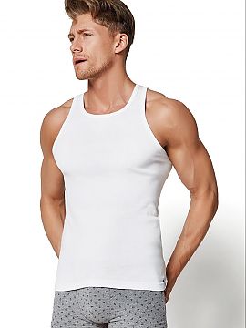 Maiou Henderson  Simply Basic, tricou alb cu bretele largi pentru bărbați, nr. 1480 de Henderson. Un adevărat clasic pe care nimeni nu ar trebui să-l uit