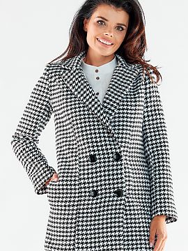 Palton awama  Palton elegant cu două rânduri de nasturi negri mari. Perfect pentru multe ocazii. Haina este complet căptușită.