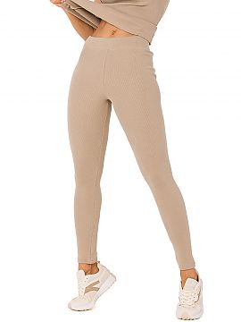 Legginşi Moe  Colanți trendy tricotați cu nervuri, cu logo, un favorit pentru garderoba de acasă, precum și un articol de bază pentru purtarea zilnic