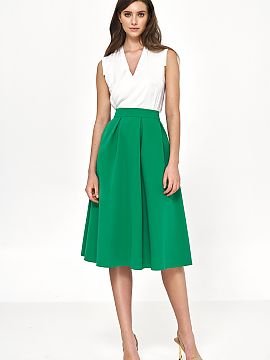 Fustă Nife  Fusta midi evazată este partea perfectă a unui look de birou impresionant. Asortată cu o cămașă elegantă, fusta poate fi o alternativ