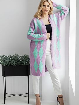 Cardigan PeeKaBoo  Cardigan cu mânecă lungă, descheiat. Pulover cu croială lejeră, cu model geometric. Un accesoriu perfect pentru multe ținute.