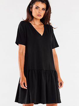 Rochie de zi Infinite You  O rochie în stil casual, cu mâneci scurte și un volan în partea de jos. Croiul lejer o va face confortabilă în zilele călduroase, iar
