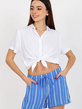 Pantaloni scurţi Fresh Made  Pantaloni scurți pentru femei cu cravată în talie, buzunare glisante pe laterale.