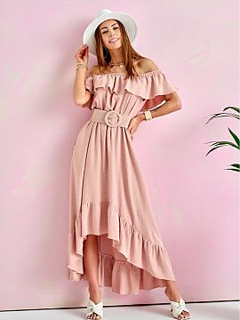 Rochie de zi Roco Fashion  Rochia maxi asimetrică este confecționată din țesătură moale și plăcută, care va oferi confort celor mai pretențioase femei. Rochi