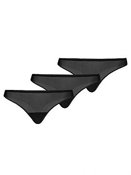 Completă Teyli  Set de tanga pentru femei în negru. Pachetele multiple de chiloți, sunt foarte populare pe piață datorită prețurilor lor atractive, ș