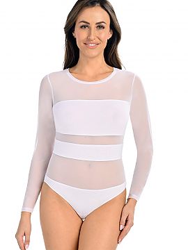 Corset Teyli  Body-ul este confecționat din material moale și confortabil din viscoză, combinat cu plasă transparentă pe sâni și talie. Lenjeria in