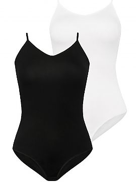 Corset Teyli  Vă prezentăm un set extrem de practic de două body-uri în alb și negru. Confecționate din materiale de înaltă calitate, cu vâscoză