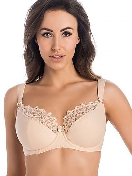 Semi-soft Teyli  Sutien ecologic exclusiv din bumbac de culoare bej natural. Sutienul semipreparat sau semi-molfă este confecționat din bumbac fin de înal