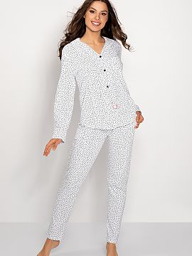 Pijama Momenti Per Me  Pijama pentru femei confecționată dintr-o țesătură plăcută la atingere, moale. Țesătura are o greutate adecvată datorită căreia 